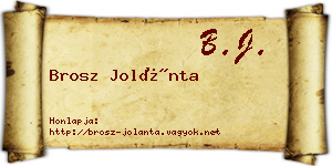 Brosz Jolánta névjegykártya
